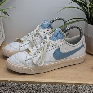 Nike Blazer Electric Blue Blazer Women's Size 8.5 Leather Low Top Shoes